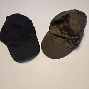 Set Of 2 Cadet Style Womens‎ Hats - One Black, Brown